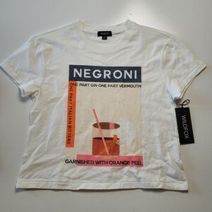 NEW WILDFOX NEGRONI MIXED DRINK COCKTAIL BARTENDER TEE TSHIRT M MEDIUM NWT